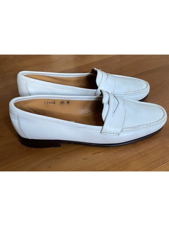 Bruno Magli Fairfield Loafers Shoes White Leather Mens 7.5 M Loafer Penny